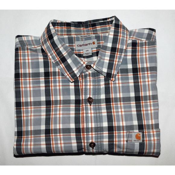 Carhartt Relaxed Fit Men's Short Sleeve Button Front Shirt Size 2XL - Picture 4 of 6